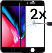 iPhone 7/8 plus full cover 5D screen protector 2X- Beschermglas- Beschermglas- gehard glas- Hoge kwaliteit - Zwart