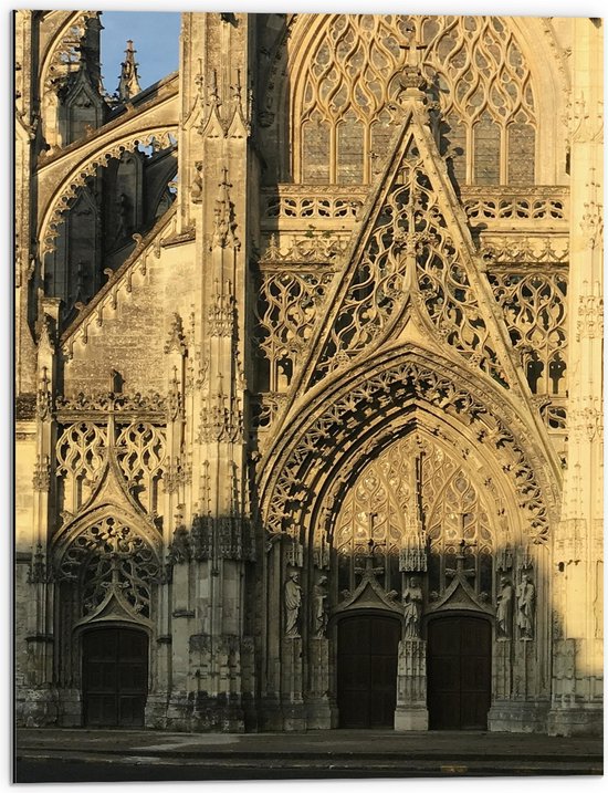 Dibond - Kathedraal - Frankrijk - 60x80 cm Foto op Aluminium (Wanddecoratie van metaal)