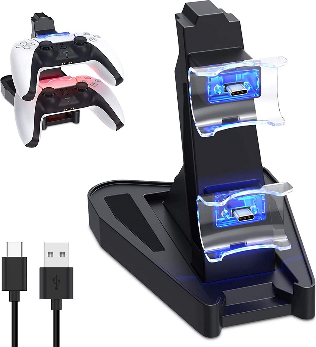 S&C - Laadstation controller PS5 2-poorts usb playstation 5 dual dock charger dockstation