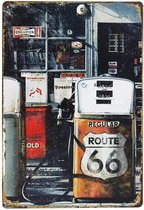 Wandbord Garage Auto - Route 66 Gas Station