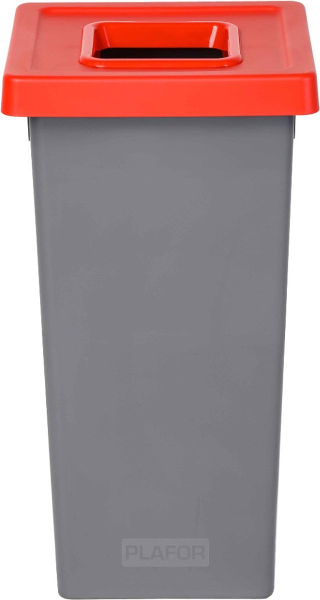Goedkoopste Plafor Fit Bin, Prullenbak voor afvalscheiding - 75L – Grijs/Rood - met 5 gratis stickers – recycle – afvalbak - vuilnisbak – afvalemmer – afvalscheiding – vuilnisemmer – sorteerafvalemmer – recycling – hygiënisch - kantoor - keuken
