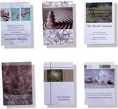 Cards & Crafts 6 Luxe Condoleance Wenskaarten - Oprechte / Innige Deelneming - 12x17cm - Gevouwen kaarten met envelop