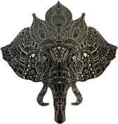 Schobbejak Silver Art | Indische Olifant | Dibond Butler Finish | Wanddecoratie | Kunst op je Muur | 120 x 128 CM