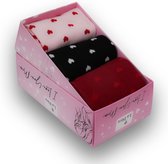 La Pèra - Sokken – Happy – Sokken Dames- Socks – Gift Box – Moederdag – Cadeau voor vrouw – 3 paar maat 39-42