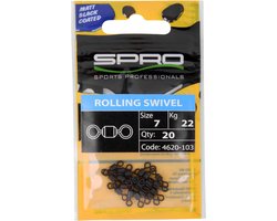 Spro Matt Black Rolling Swivel -  9 mm - maat 8