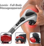 Lovnix - Professioneel Full-Body Massageapparaat - Multifunctionele Lichaamsmassage Apparaat - Massage Stick/Hamer - Klopmassage - Dubbele Kop - Infrarood - Zwart/Zilver