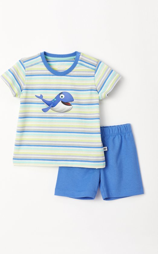 Woody pyjama baby unisex - multicolor gestreept - walvis - 231-3-PUS-S/904 - maat 74