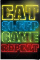 Poster Gaming - eat sleep game repeat 91,5x61 cm
