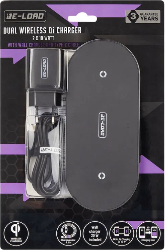 S&C - 2 en 1 chargeur de charge sans fil Rockstation sans fil IQ chargeur  de téléphone... | bol.com