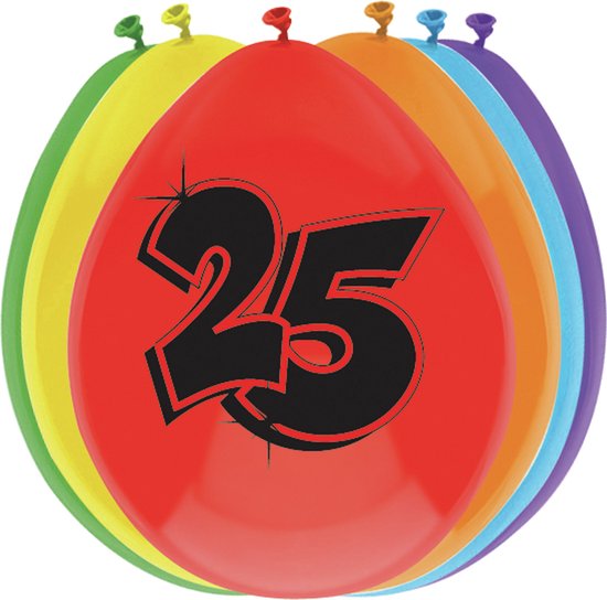 Haza Ballonnen - 25 jaar - leeftijd verjaardag - 24 stuks - 29 cm