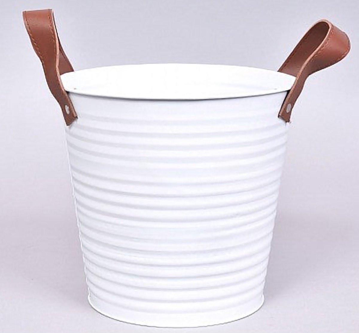 Goedkoopste Emmer zink leather wit mat - 20 x 19