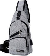 Sacs à bandoulière - sac à bandoulière gris - hydrofuge - avec port USB - compact - sac à bandoulière