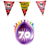 70 Jaar Verjaardag Decoratie Versiering - Feest Versiering - Vlaggenlijn - Ballonnen - Man & Vrouw