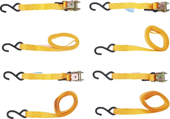 Lot De 4 Sangles à Cliquet De 2,5 Cm X 4,6 M Avec Crochets En S