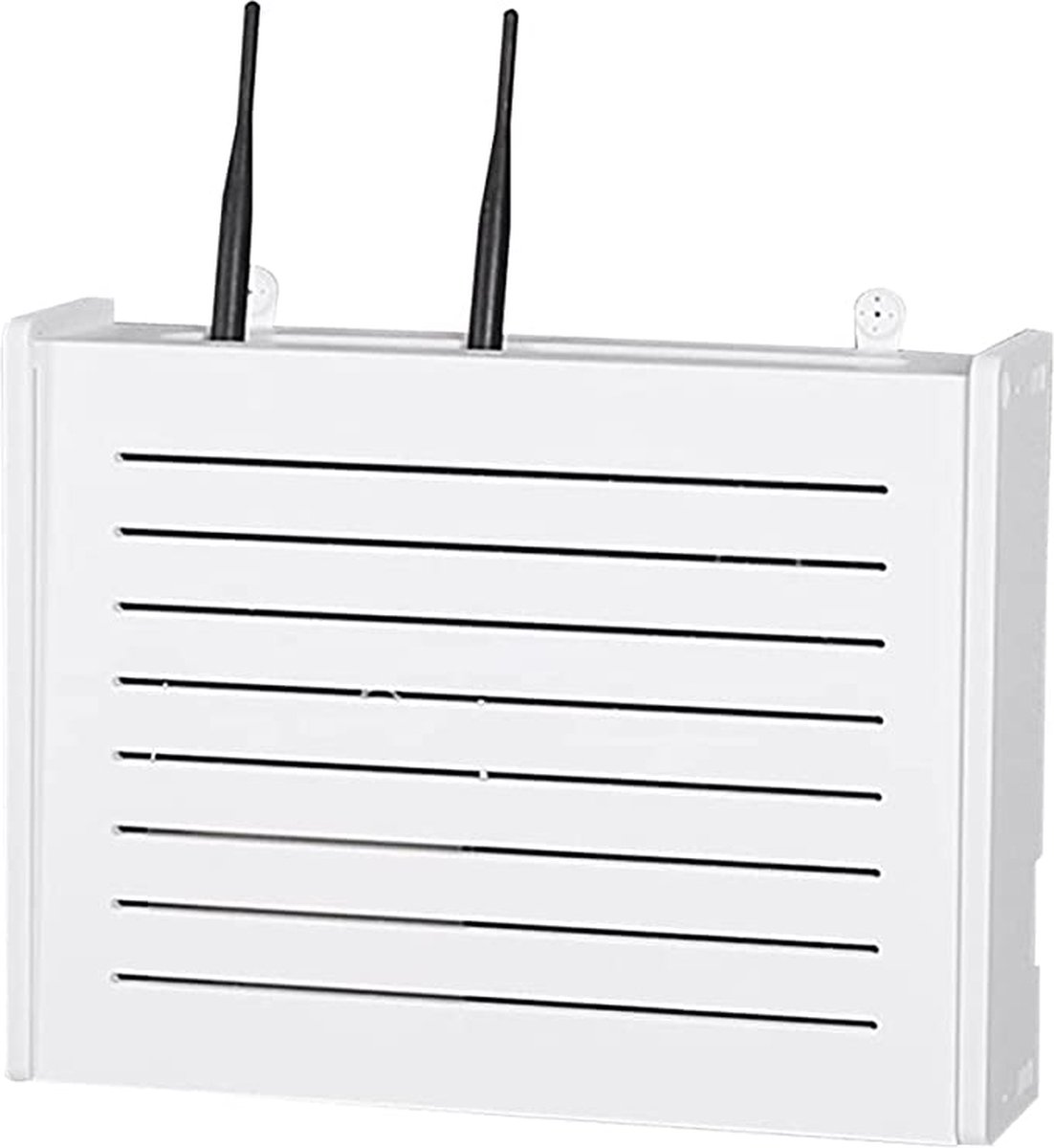 Ponsvrije Draadloze Router Opbergdoos - Wandgemonteerde Decoratieve Wifi Rack Wit