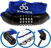 BYKLISTA Premium fietsslot cijferslot fietsslot fietsslot cijfers kettingslot fiets van gehard staal - fietsslot ketting Bike Lock (7 mm / 90 cm - blauw)
