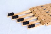 Bamboe tandenborstel - set van 2 - nylon borstelharen - milieuvriendelijk - duurzaam - 19 cm lang - tandenborstel