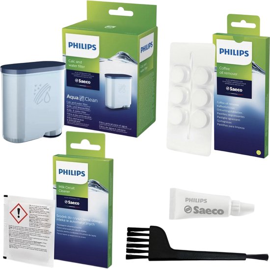 Philips Saeco Aquaclean (waterfilter) + Smeermiddel + Reinigingstabletten + Milk...