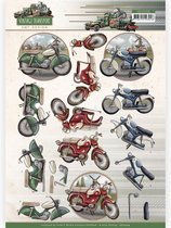 3D Cutting Sheet - Amy Design - Vintage Transport - Moped 10 stuks