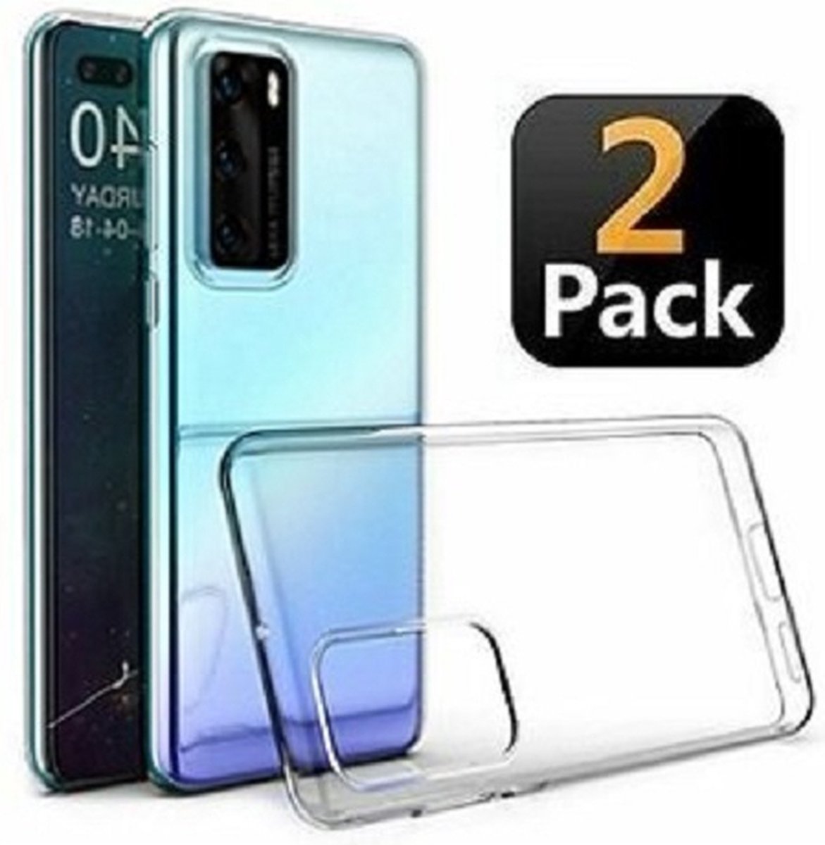 Huawei P40 Hoesje TPU Siliconen Transparant 2x