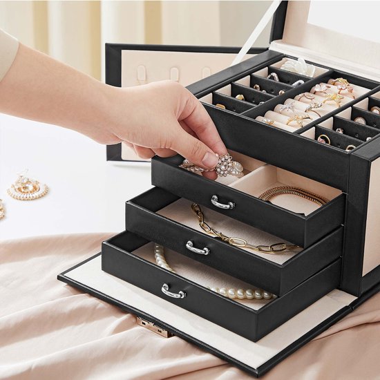 KAMIER Oorbelhouder organizer box met 5 laden, doorzichtige acryl sieraden opbergdoos voor vrouwen, inclusief 20 draagbare doorzichtige zakken voor oorbellen, ringen, armbanden, kettingen, grijs KAMIER Oorbelhouder organizer box met 5 laden, doorzichtige acryl sieraden opbergdoos voor vrouwen, inclusief 20 draagbare doorzichtige zakken voor oorbellen, ringen, armbanden, kettingen, grijs
