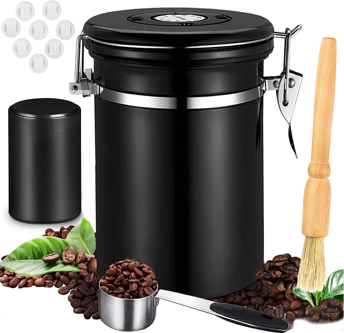 Koffiebonen opslag, vacuüm verzegelde keuken voedsel