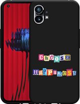 Nothing Phone (1) Hoesje Zwart Choose Happiness - Designed by Cazy