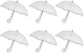 6 stuks Paraplu transparant plastic paraplu's 100 cm - doorzichtige paraplu - trouwparaplu - bruidsparaplu - stijlvol - bruiloft - trouwen - fashionable - trouwparaplu