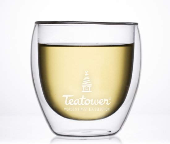 Creano Thermo glas Colourfly dubbelwandig theeglas, latte macchiato, thermo mok vlinder | 250 ml in exclusieve geschenkdoos, rood