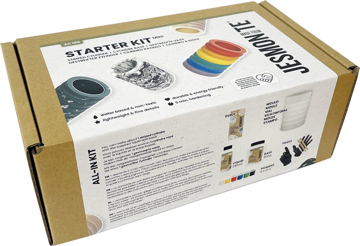 Jesmonite AC100 kit mini - gestreepte cilinder