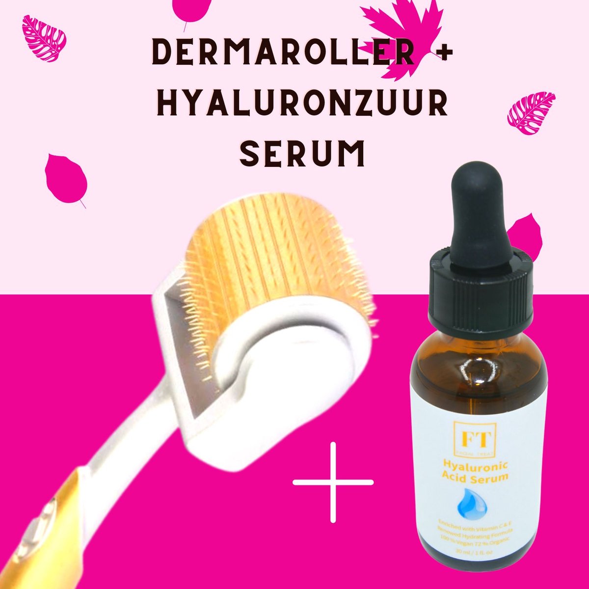 Goedkoopste Dermaroller 192 Naaldjes Gratis Hyaluronzuur Serum - 0.5 MM - Inclusief GRATIS Hyaluronzuur Serum 30 ml - Huidroller - Microneedling - Dermarolling
