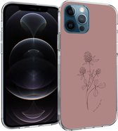 iMoshion Hoesje Geschikt voor iPhone 12 Pro / 12 Hoesje Siliconen - iMoshion Design hoesje - Roze / Floral Pink
