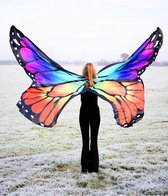 KIMU Luxe Grote Vlinder Vleugels Kostuum Regenboog Vlindervleugels Pak Festival