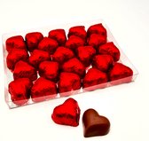 Praline Chocolade Liefdes Hartjes | Melk met Praline | 450gr | In transparant doosje | Chocolade cadeau