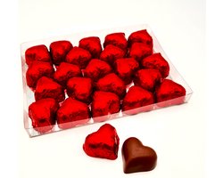 Chocolade Valentijn Liefdes Hartjes | Melk met praline | 450gr. | Transparant doosje | Valentijn cadeau