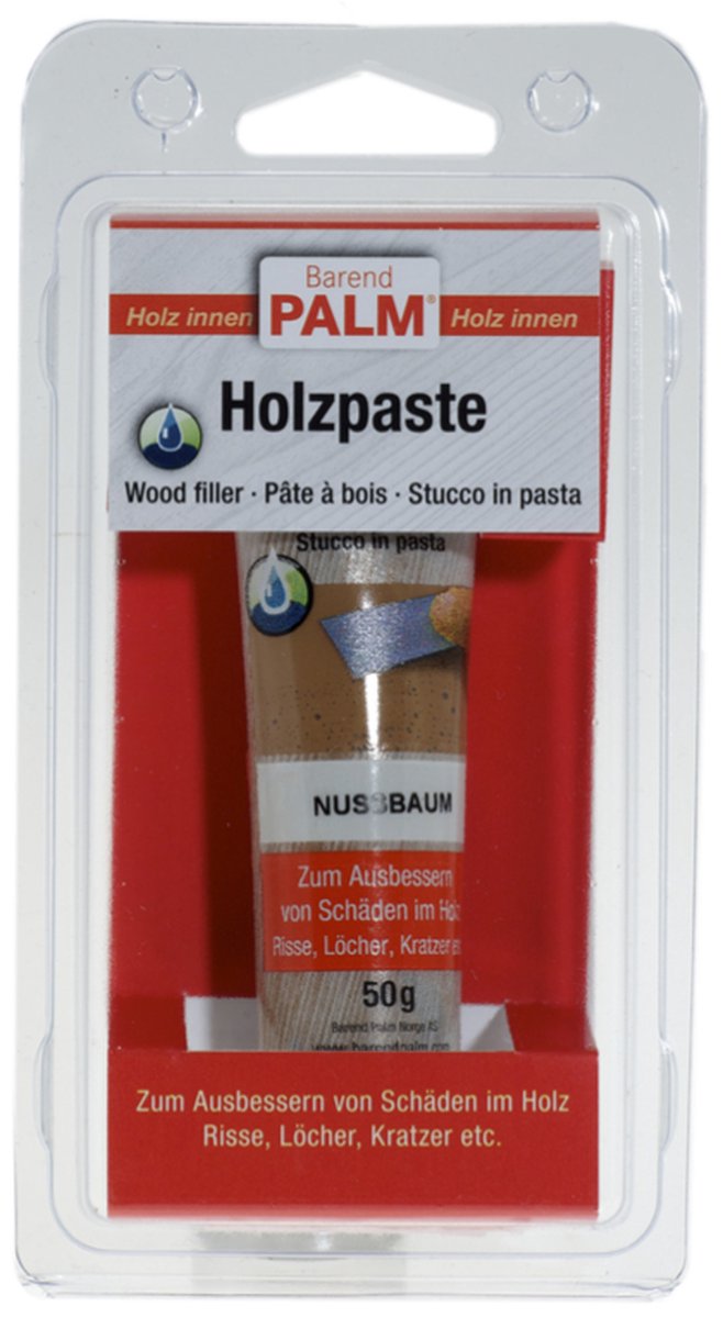 Barend Palm Holzpaste - walnoot - houtvuller - voor binnen - 50 gram