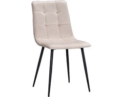 Soph & Tess - Eetkamerstoel Pescara - Taupe - Metalen poten - Velvet stoffering - Modern design