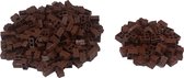 200 Bouwstenen 1x2 steenmotief + 50 hoekstukken | Bruin | Compatibel met Lego Classic | Keuze uit vele kleuren | SmallBricks