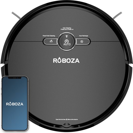 Roboza - X01 Pro - Robotstofzuiger met dweilfunctie - Stofzuiger - Laadstation - Robotstofzuigers - Dweilrobot - Zwart