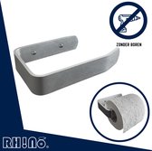 Toiletrolhouder zonder boren | RVS Chroom | Rh!no | Wc rolhouder | Badkamer accesoires | Closetrolhouder | Mat Zwart |Zelfklevend