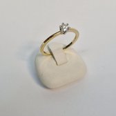 Geel/witgouden damesring - verlovingsring - 14 karaat – diamant – 0.19crt - uitverkoop Juwelier Verlinden St. Hubert - van €1635,= voor €1339,=