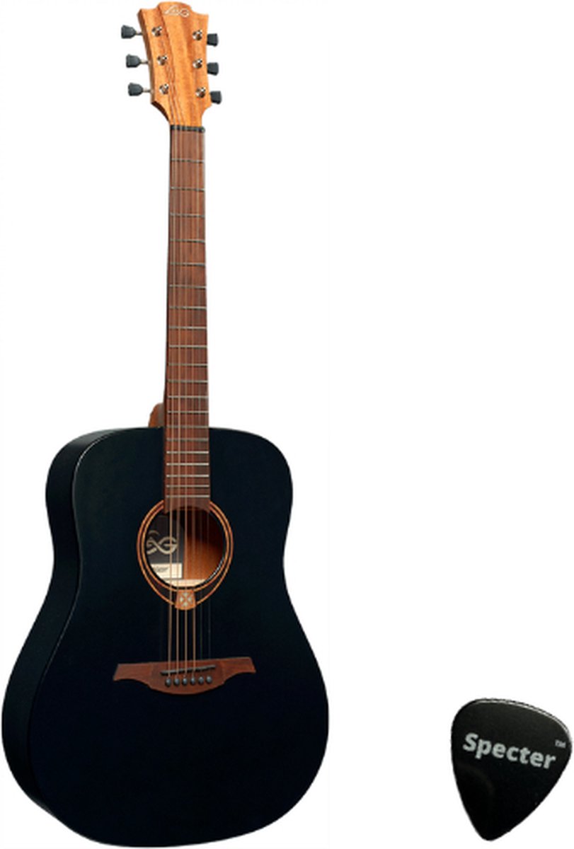 Lag Akoestische Gitaar | Black | Dreadnought | Warme Sound Met Specter Plectrum