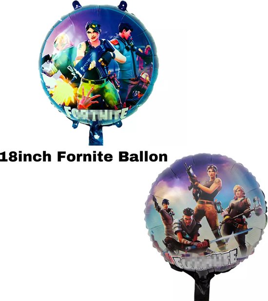 Fortnite Folie Ballon - Verjaardag Ballon - Fornite - Folie Ballon - 2 Stuks Fortnite Folie Ballon - Versiering - Decoratie - Kinderfeest - Themafeest - Helium Ballon - 18inch Ballon