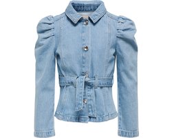 ONLY KOGJULES LS BELT DNM JACKET NAS Meisjes Jas – Light Blue Denim – Maat 164