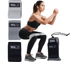Triple J® Weerstandsbanden - Resistance Band - Fitness Elastiek - Inclusief Draagtas - 3 stuks