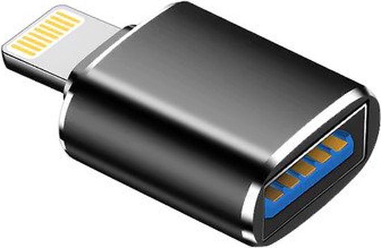 NÖRDIC OTG-LGNG USB-A naar Lightning OTG adapter - USB3.0 - Zwart
