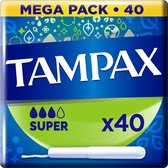 Tampax - Super - Tampons Met Kartonnen Inbrenghuls - 40 Stuks