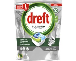 Dreft Platinum All In One - Vaatwascapsules - Original - 43 Capsules