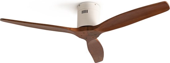 Plafondventilator 132 cm stil 40W met 6 snelheden, afstandsbediening, timer, zomer/winterfunctie, wit