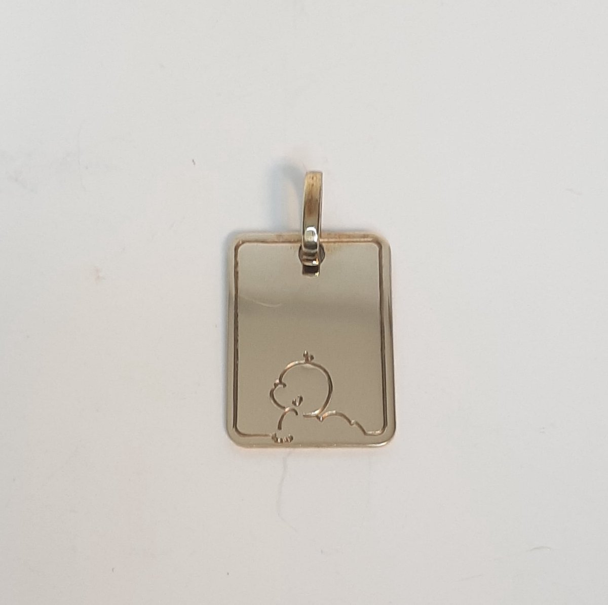 Geelgouden graveerplaatje – baby – 14karaat - uitverkoop Juwelier Verlinden St. Hubert - van €256,= voor €199,=